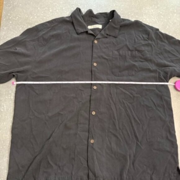 Tommy Bahama Black Linen Short-Sleeve Button-Up Shirt - Size XL - Picture 6 of 7